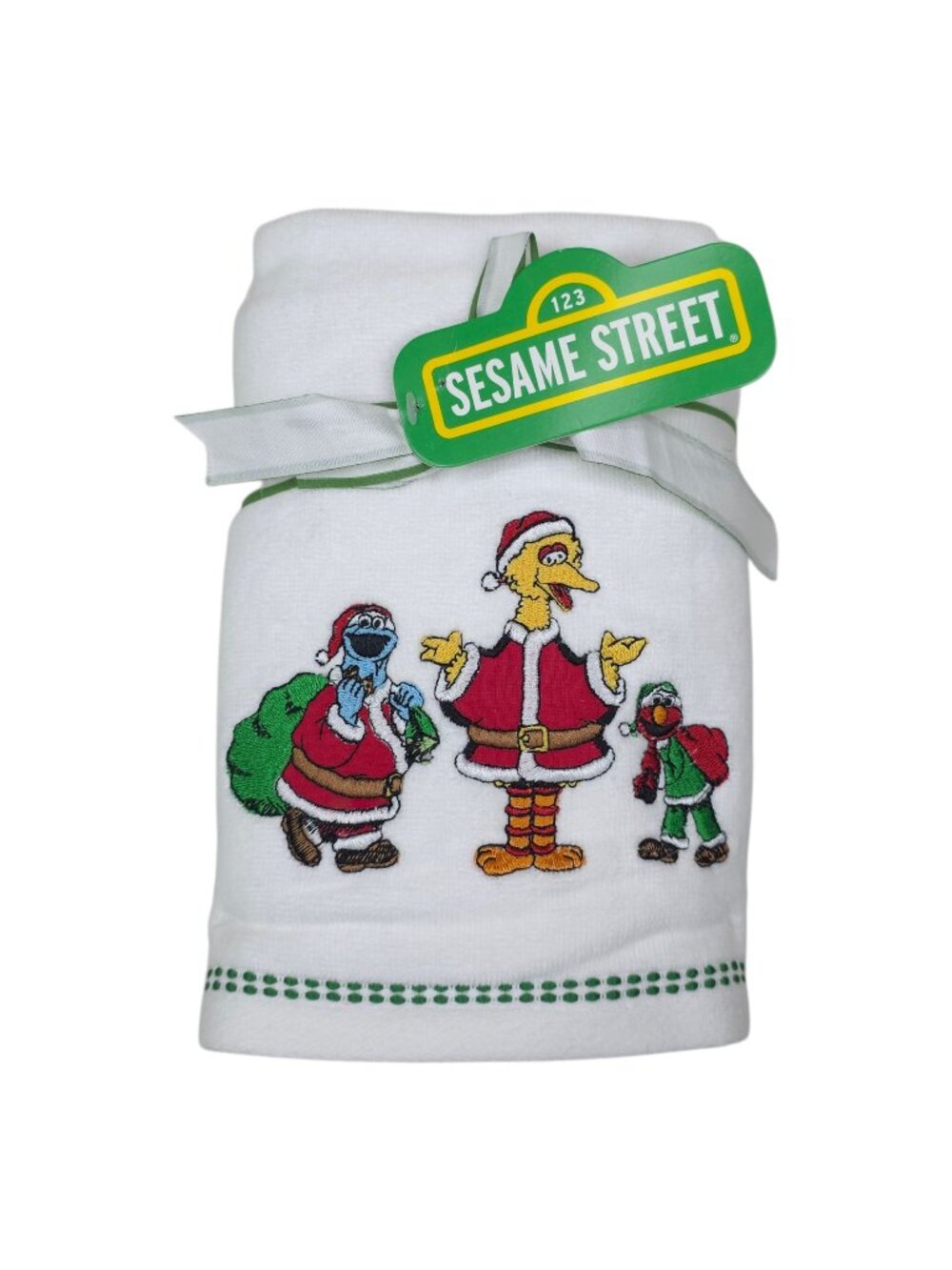 Sesame Street Christmas Hand Towels 2 Pack Big Bird Cookie Monster Elmo Holiday